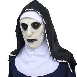 Nun Mask Scared Female Face Wig Celebrations Halloween Theme Party Cosplay Bar Performances Night Performances Carnival Personal Y200103