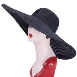 New Fashion Women Sun Hat Polyester Large Wide Brim Ventilation Summer Casual Fashion Beach Hats Elegant Ladies Floppy Hats A349 Y200714