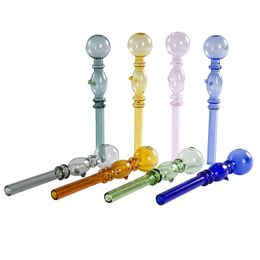 Burning Colourful Handcraft Pyrex Glass Oil Burner Pipes Thick Glass Tobacco Dry Herb Mini Smoking Hand Pipe for Dab Rig Water Bong