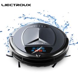 LIECTROUX Robot Vacuum Cleaner B3000 LED Touch Screen Self Recharging Suction Outlet Remote Control Anti-fall Sensor Y200320