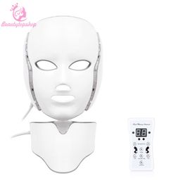 LED Photon Facial & Neck Mask Photodynamic Acne Therapy PDT Skin Tightening Rejuvenation Beauty 7 Colors