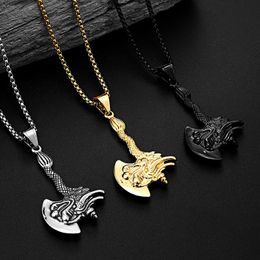 Pendant Necklaces Trend Retro Necklace Women Men Goth Hip-hop Niche Design Axe Stainless Steel Viking Sweater Chain Jewellery