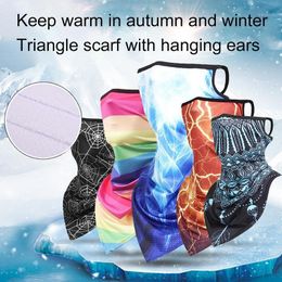 1Pc Winter Outdoor Seamless Ear Hanging Scarf Face Cover Sports Bandana Windproof Neck Tube For Cycling Hiking Caps & Masks