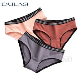 Seamless Sexy Cotton Woman Panties Solid Color Breathable Mid Waist Women's underwear Breathable Girl Lingerie Fashion DULASI 201112