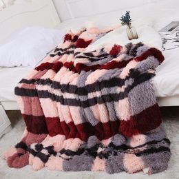 Blankets Super Soft Double Thick Blanket Lamb Cashmere Sofa Office Children Towel Travel Fleece Mesh Portable Plush1