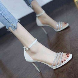Shoes Women White High Women 2022 Summer New Sandals Heel Chaussure Femme Zapatos Mujer