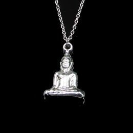 Fashion 35*23mm Meditate Buddha Pendant Necklace Link Chain For Female Choker Necklace Creative Jewelry party Gift