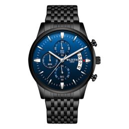 NEW Luxury Shockproof Quartz Men Watches High Quality Original Stainless Steel Day Date Watch Waterproof Male Wrist Watch 2021
