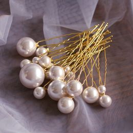 New Women Pearl Hair Pins Hairpins Wedding Accessories Red White Pink Bridal Hair Clips Head Piece Bride Jewelry u535 18pcs Y200409