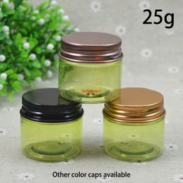 25g Green Plastic Jar Empty Cosmetic Container Body Lotion Cream Chocolate Candy Pill Sugar Small Storage Bottle Free Shippingfree shipping