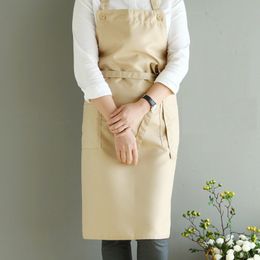 Nordic wind polyester cotton waterproof apron Coffee shops and flower shops work cleaning aprons for woman washing daidle bib LJ20242D