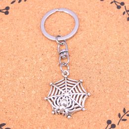 Fashion Keychain 30*27mm spider cowbweb halloween Pendants DIY Jewellery Car Key Chain Ring Holder Souvenir For Gift