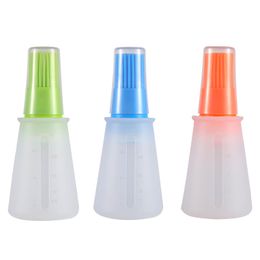 Silicone Covered Oil Bottle Brush With Scale Kitchen Tools Barbecue Sauce Butter Brush Not Easy To Leak Oils XG0437