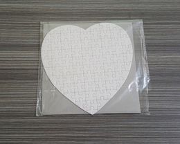 Sublimation Blank Love Heart Shape Puzzles DIY Puzzle Heat Transfer Printing Blank Consumables Child Gifts WB3342