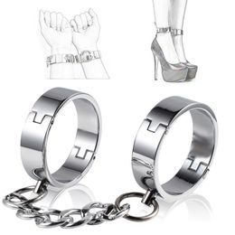 Metal Handcuffs Ankle Cuff Bondage Bracelet Restraints BDSM Adult Game sexy Toys for Couples Erotic Slave Toy SM Fetish Set