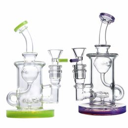 Heady Glass 6 Inch Smoking Bong Klein Showerhead Perc Hookahs Percolator Water Bongs Pipes Recycler Unique Torus Oil Dab Rigs With Bowl