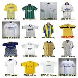 Retro LEEDS HASSELBAINK Soccer Jerseys 72 77 78 1989 90 91 92 93 96 97 98 99 2000 01 united SMITH KEWELL home white away HOPKIN Classic vintage ancient Football shirt topS