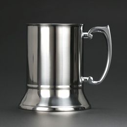 10pcs Bar Tankard Beer Mugs Stainless Steel 450ML Big Capacity Double Wall Wine Cups Party Supplies Mug