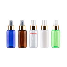 Mini Size Gold Aluminium Sprayer Pump Bottles 75ml 75cc Perfume Empty Plastic Spray PET Containers For Liquidshipping