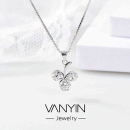 Wanying Jewellery Clover Lucky Grass Pendant Women's S925 Silver Japanese and Korean Fashion Simple Diamond Personality A127