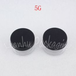 5G Empty Mini Plastic Cream Jar With Black Lid , 5CC Eye Trial Sample Cosmetic Container ( 50 PC/Lot )