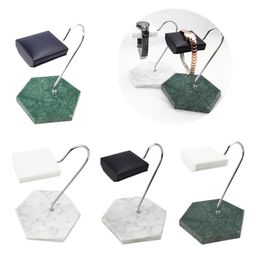 Marble Base & PU Watch Display Stand for Shop or Personal Use Jewelry Organizer T Bar Stand Necklace Watch Holder