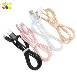 2.4A Fast Charging Type c Micro Usb Cable Alloy Braided Nylon Wire For Samsung S8 S9 S10 Note 8 9 10 LG Huawei 100pcs/lot