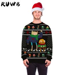 3D Funny Print Ugly Christmas Sweaters Jumpers Men Women Autumn Winter Clothing Tops Pullover Sweatshirt For Xmas Holiday Party