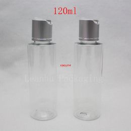 120ml Disc top cap plastic bottles containers for Travelling ,pearl transparent empty liquid PET cosmeticsgood package
