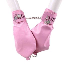 NXY SM Bondage Adult Sex Products Pink Multifunctional Dog Paws, Handcuffs, Shackles, Binding Gloves, Women's Appliances0218