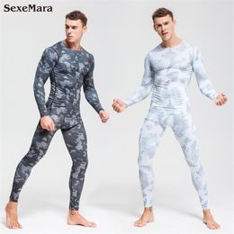 Rashguard Men's Compression Tracksuit Fitness Tights Camouflage Running Set T-shirt Leggings Men's Sportswear Gym Sports Suit 201207