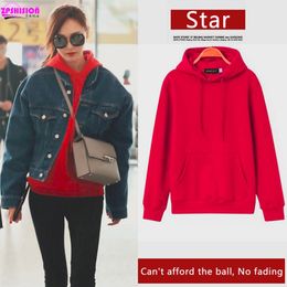 Sweatshirt women loose casual red black white Long sleeve harajuku hoodies pullovers plus size clothes spring autumn winter 201112