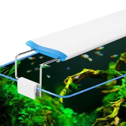 LED Aquarium Super Slim Lighting Aquatic Plant Light 18-75CM Extensible Waterproof Clip on Lamp For Fish Tank Y200922