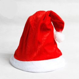 Christmas Red Cap Soft Velvet Santa Hat Xmas Party Hat Women Men Boys Girls Cap WB2932