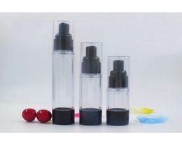 30ML clear black plastic airless bottle lotion/emulsion/serum/liquid foundation/whitening essence/sunscreen cosmetic packing