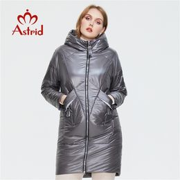 Astrid Autumn and winter Women coat Mid-length Coat Hooded Warm plus size Fashion Women's Jacket Thin Cotton Parka AM-9790 211216