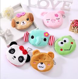 Cartoon plush cute wallet children coin purse Plush Fuzzy Round Change Purse Baby Girls Zipper Pocket Student Children Mini Bag