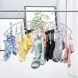 clothesline sock hanger Australia - 10 Clips Stainless Steel Windproof Clothespin Laundry Hanger Clothesline Sock Towel Bra Drying Rack Clothes Peg Hook Airer Dryer 201111