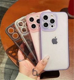 Bling Glitter Clear Silicone Phone Cases For iPhone 11 12 13 Pro Max X XR XS Max 7 8 Plus SE Lens Protection Soft TPU Cover