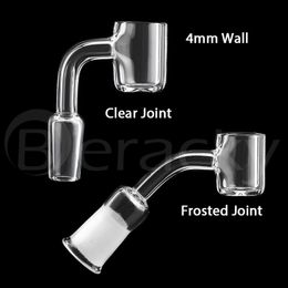 Smoking 4mm Wall 20mmOD Flat Top Quartz Banger 10mm 14mm 18mm Male Female Clear/Frosted Joint 45&90 Nails For Glass Bongs Dab Rigs