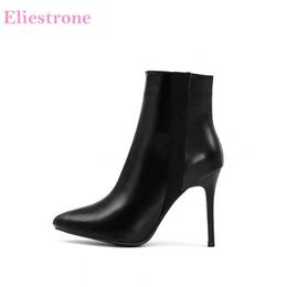 Dress Shoes Autumn New Glamour Black Blue Women Ankle Boots Fashion High Thin Heels Lady Party Plus Big Size 12 43 45 48 220303