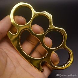 Iron Gilded New Thick Steel Brass Knuckle Duster Aluminum Alloy Finger Tiger Fourfinger Selfdefense Ring Clasp Fist Ring
