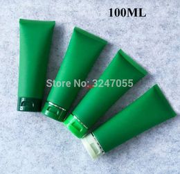 100ML Matte Green Cosmetic Plastic Facial Cleanser Refillable Soft Tube, DIY Travel Hand Cream Storage Hose Tubeshigh qualtity