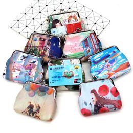 Purse Coin Purses Cute Girls PU Leather Printing Little Girl Women Hasp Mini Wallet Clutch Kids Change Female Small Bags