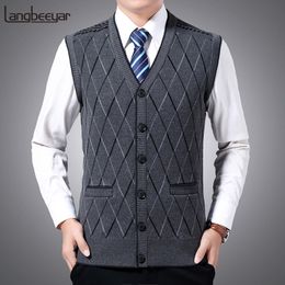 New Fashion Brand Sweaters Men Pullovers Vest Sleeveless Slim Fit Jumpers Knitwear Autumn Korean Style Casual Clothing Male 201124