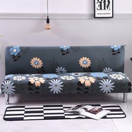 Universal Size Armless Sofa Bed Covers Cheap Couch Folding Seat Slipcover Stretch Cover Protector Elastic Cover Spandex For Home LJ201216