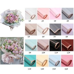Gold Edge Flower Gift Wrap Paper Wedding Valentine Day Florist Bouquet Supplies DIY Crafts Gift Packaging Wraped Papers 20pcs/Pack 60x60CM