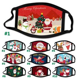 DHL 2020 Fashion Christmas Kids Adult Face Masks Printed Xmas Face Masks Anti Dust fog Snowflake Mouth Cover Breathable Washable Reusable