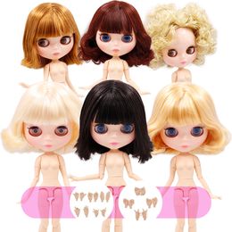 Blyth Doll No.2 Nude 1/6 Joint Body 30CM BJD toys greasy hair DIY Fashion Dolls girl gift LJ201031