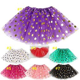 DHL Baby Girls Gold Polka Dot Tutu Skirt Baby Clothes Tutus Dress Kids Skirts Toddler Skirts Red Infant Pettiskirt Newborn Photograp